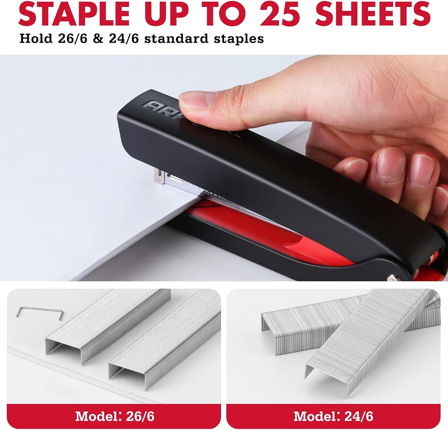 Arrow Full Strip Stapler 2 Pack w/ 2520 Staples 26/6 Staple Remover Office