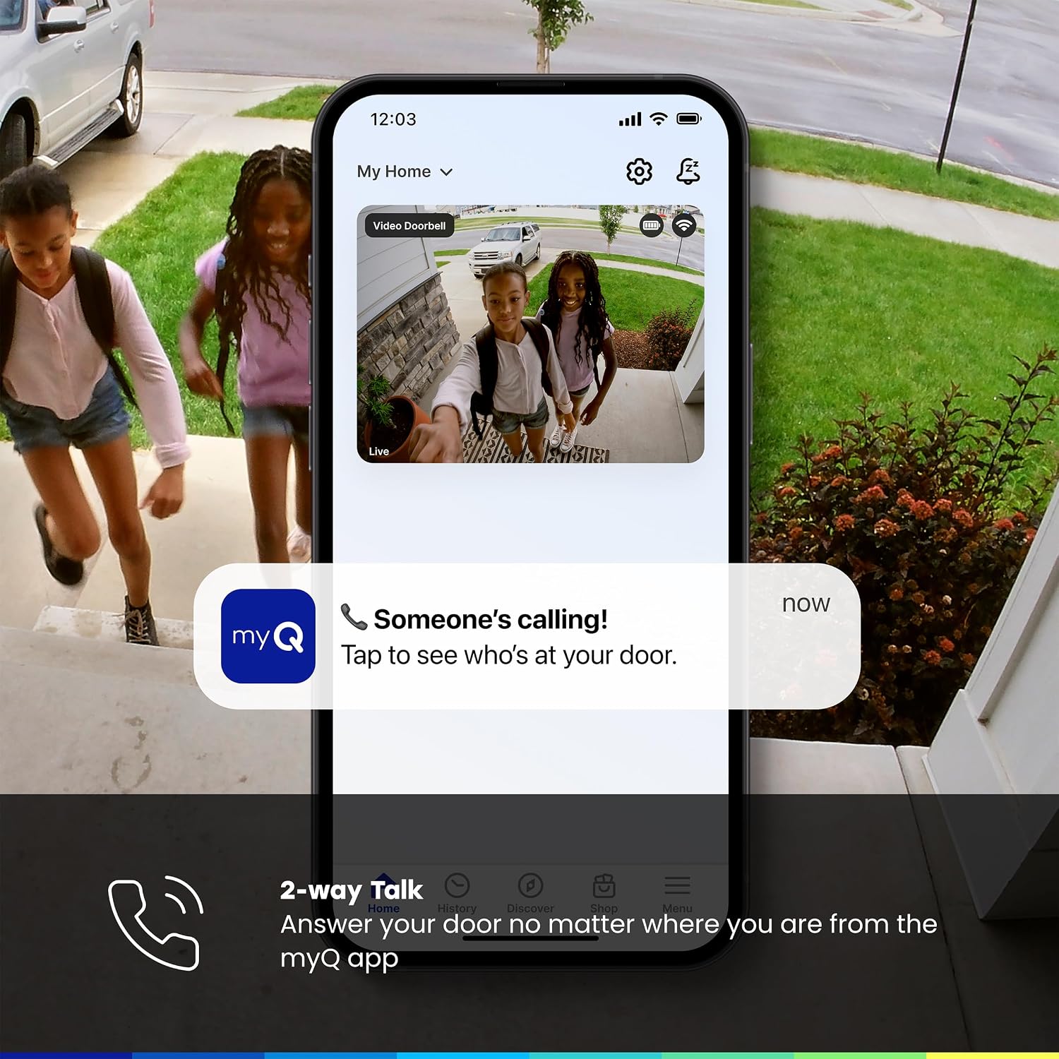 Chamberlain myQ Smart Video Doorbell 2K HDR Battery/Wired Night Vision Black