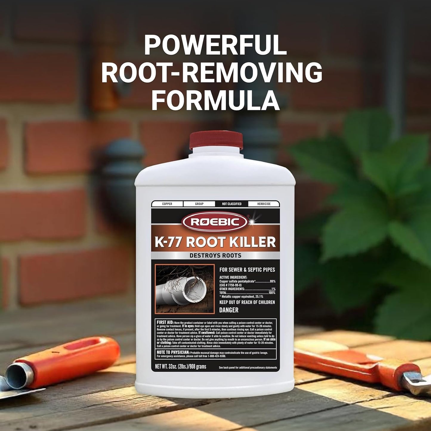 Roebic K-77 Granular Tree Root Killer 32oz Septic Drain Field Sewer Clog