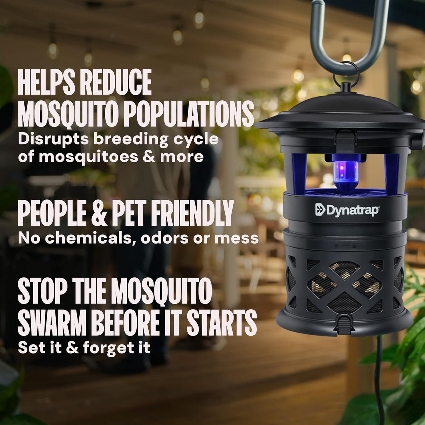 Dynatrap DT2030SR 1 Acre Outdoor Mosquito &amp; Flying Insect Trap Killer Black