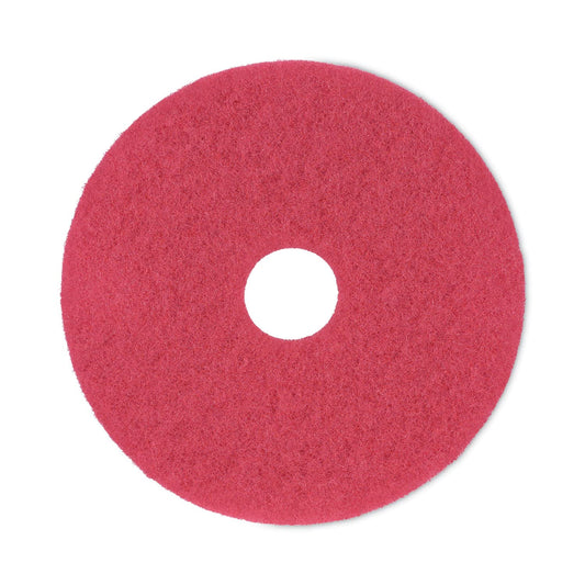 Boardwalk Buffing Floor Pads 17in Red 5/Carton Commercial Floor Machine