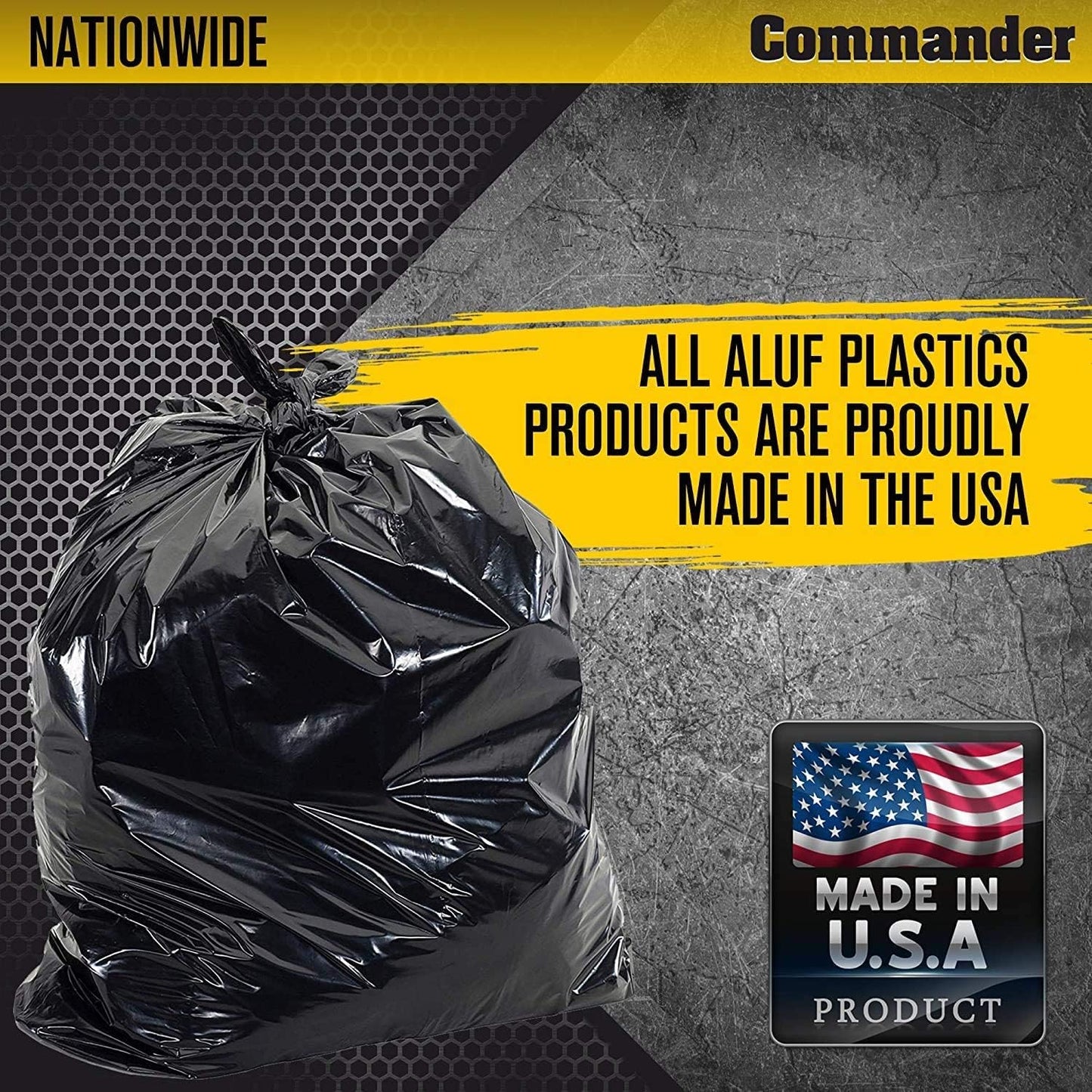 Commander 42 Gal Trash Bags 2.5 Mil Black 20-Pack 32x46 Contractor Heavy Duty