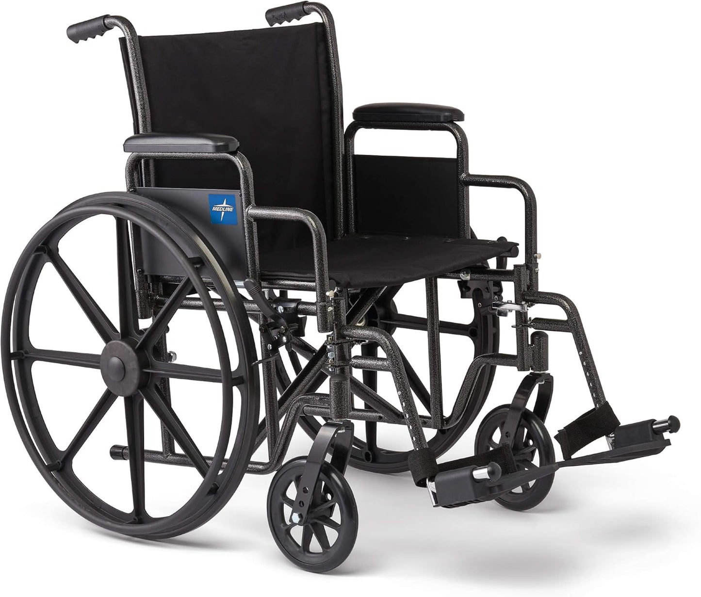 Medline Folding Wheelchair Swing-Back Desk Arms Swing-Away Footrests 18x16
