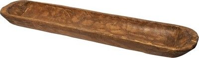 MAINEVENT 30in Decorative Wooden Dough Bowl Hand Carved Rustic Long Wood Bowl