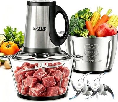 SPZTJK 3-Speed Electric Food Processor Meat Grinder Vegetable Chopper 300W