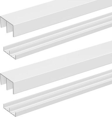 Landical 2 Sets 4 ft Long Plastic Sliding Cabinet Door Track Hardware Set for
