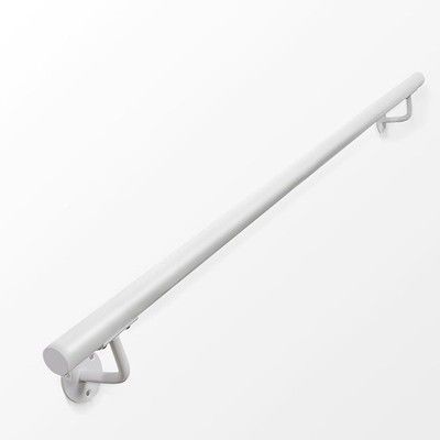 Purife 4ft White Metal Stair Handrail Wall Mount Pipe Hand Rail Indoor