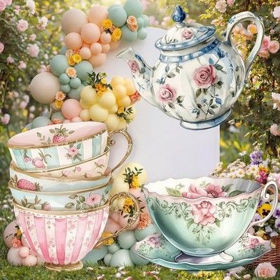 Amyhill 3pc Large Wonderland Tea Party Decorations Garden Yard Sign Teapot