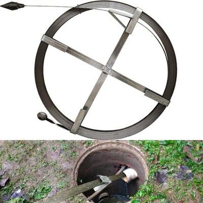 Heavy Duty Manual Sewer Drain Snake 49ft x 1in Outdoor Plumbing Auger