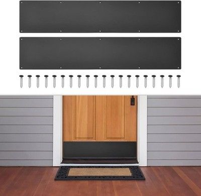 GLOKUUCA 2pc Door Kick Plates 6x34in for Exterior Interior Doors 1.5mm Protect