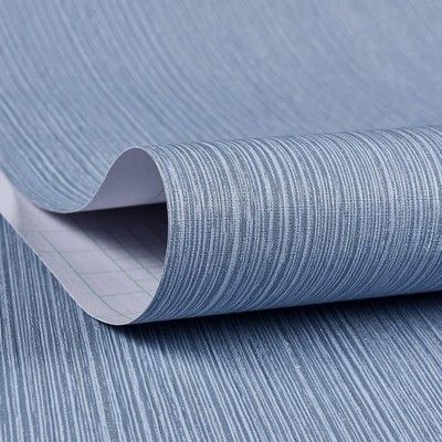 Haimin Grasscloth Wallpaper 24inx393in Peel & Stick Textured Linen Gray Blue
