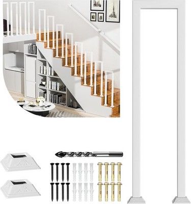 ACQUAN Stair Guardrail Indoor Outdoor Step Handrail Porch Deck Fence White Metal