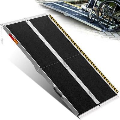 VNN Portable Wheelchair Ramp 5FT Seamless Non-Slip Aluminum Threshold Ramp