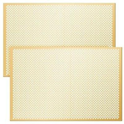 Gisafai 2pc Cloverleaf Perforated Aluminum Sheet 2x3ft 0.02in Gold Decor