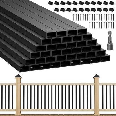 Fanmoss 40-Pack 32in Deck Balusters End Caps Stainless Screws Rust Matte Black