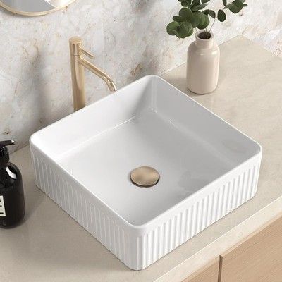 kesink Bathroom Vessel Sink 19x13in Rectangle Modern Ceramic Above Counter