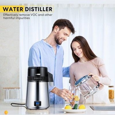 VIVOHOME Water Distiller Countertop 1.1 Gallon/4L 304 Stainless Steel Distilled