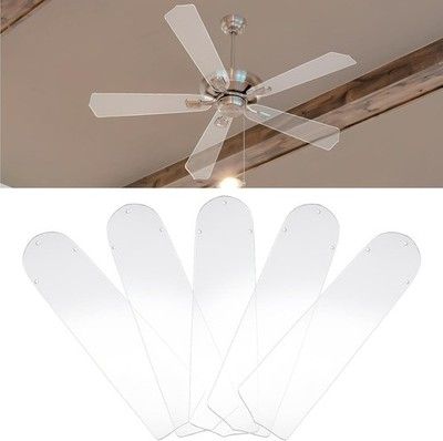 CroBlissful 10 Pcs 20-1/2in Ceiling Fan Blades for 52in Clear Acrylic Fans