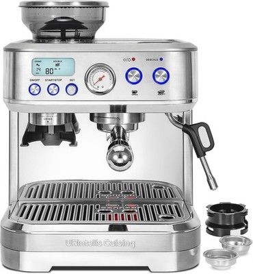 URintells Espresso Machine w/ Grinder 58mm Portafilter Milk Frother Latte