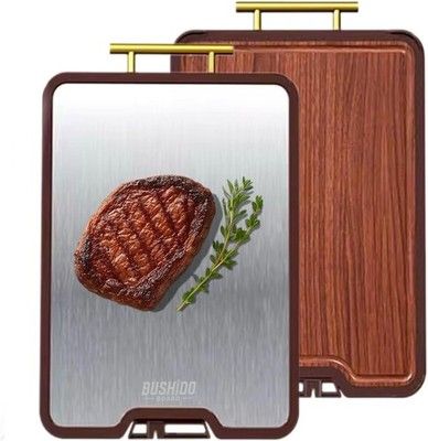 Titanium Cutting Board 16.3x11 Double Sided Walnut Wood Juice Groove Meat Veg