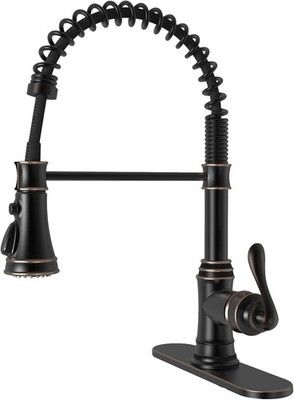 BWE Solid Brass Kitchen Faucet 1 or 3 Hole Oil Rubbed Bronze Sink Pull-Down