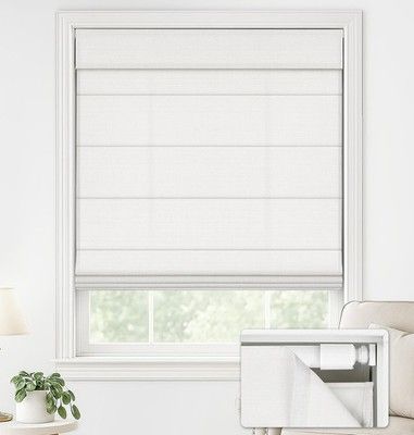 LazBlinds No Drill Roman Shades for Windows, Cordless Light Filtering Window