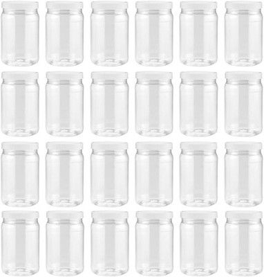 SMART SOLUTIONS Clear Plastic Mason Jars 18oz 24 Pack Airtight Lids Refillable