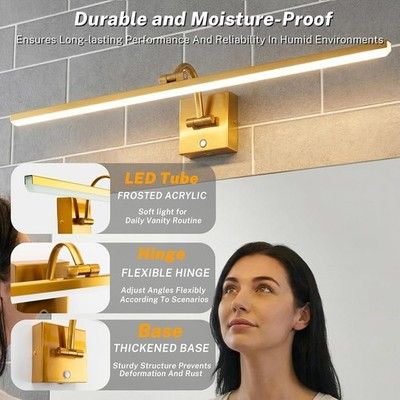 OSYNNIQ 34in Bathroom Vanity Light Modern Over Mirror Dimmable 16W 6000K LED