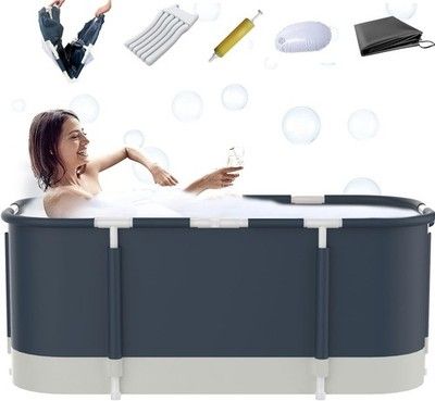 Ximi Aomai Portable Bathtub For Shower Stall, Large 45.3 inch Foldable Soaking