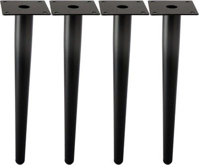ALXEH Straight Furniture Table Legs 22in Round Tapered Metal Black Dresser