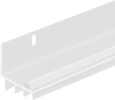 36in L-Shaped PVC Door Bottom Seal Triple Vinyl & Drip Cap White w/ Screws