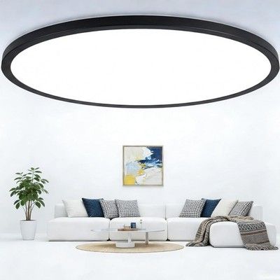 GoBright 20in LED Flush Mount Ceiling Light 35W 4200lm 5CCT Ultra Thin Black