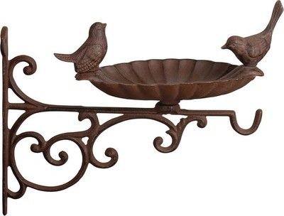 Esschert Design FB163 Cast Iron Birdbath with Bracket