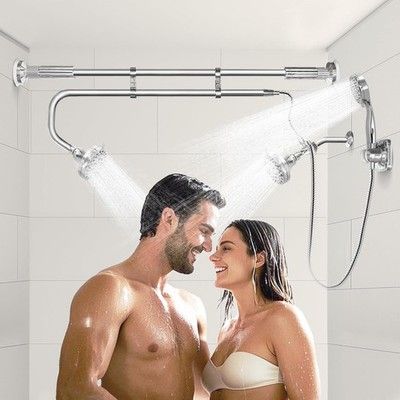 OURBAOFU Tandem Shower Dual Shower Heads Couples Handheld Triple High Pressure
