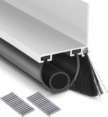 Zonon 16.5ft Universal Garage Door Bottom Seal Kit w/ Aluminum Track 5 Brush