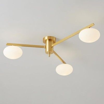 Aeyee Glass Semi Flush Mount Ceiling Light, Modern Sputnik Chandelier