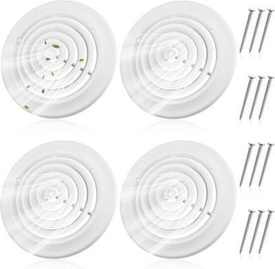 Therwen 4 Pcs 10 Inch Round Vent Cover, White Round Ceiling Diffuser with