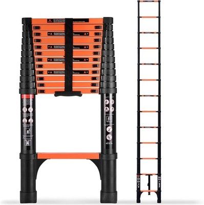 SINMEIRUN 16.5FT Telescoping Aluminum Extension Ladder 330lb Multi-Purpose