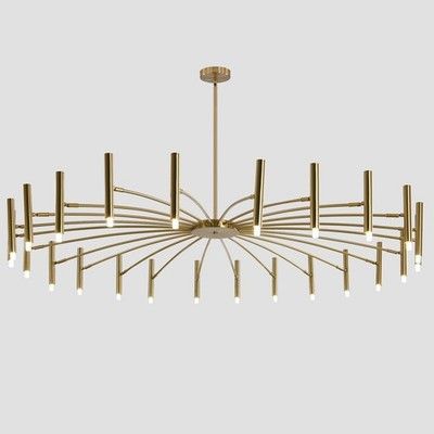 KCO Lighting Mid Century Modern Gold Sputnik Chandelier 24-Light Antique