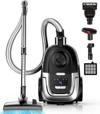 Zefiro Max 1600W Bagless Canister Vacuum 40kPa Suction Pet Hair Hard Floor
