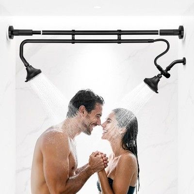 OURBAOFU Tandem Dual Shower Head System for Two People High Pressure Couples