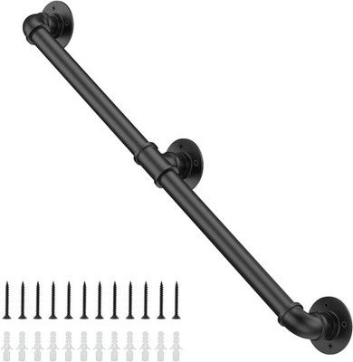 willstar 6FT Industrial Staircase Handrail Non-Slip Pipe Wall Mount Vintage