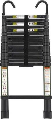 Telescopic Ladder 20.34FT Aluminum Stable Hook Non-Slip Portable