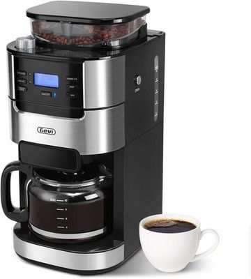 Gevi 10-Cup Drip Coffee Maker w/ Built-in Burr Grinder 1.5L Programmable Black