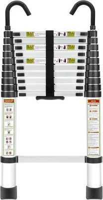 RIKADE Telescopic Ladder, 10.5FT Aluminum Telescoping Ladder with Non-Slip Feet