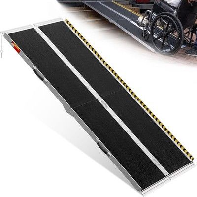 VNN 7FT Portable Wheelchair Ramp Non-Slip Aluminum Handicap Loading Dock