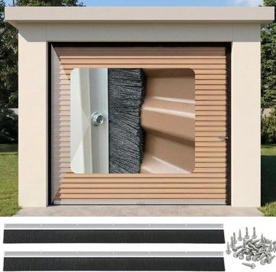 Mindoub 8FT Garage Door Side Brush Seal 3in High-Density Nylon Bristle Aluminum