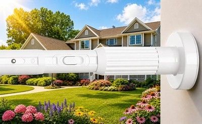 QINGYUN Extra Long Tension Rods 40-166in No Drill Outdoor Curtain Rod White
