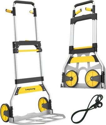 Leeyoung Folding Aluminum Hand Truck 309lb Collapsible Dolly Cart 47.3in