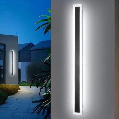 SUCICNISD 47.2in Modern Outdoor Wall Light 3CCT Dimmable Linear LED Exterior